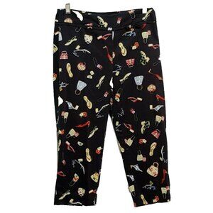 Womens Cropped Pants Capris Black Purses Sandals Flip Flops Wildlife New York
